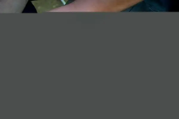 Hände halten ein Seil während einer Seilquerung