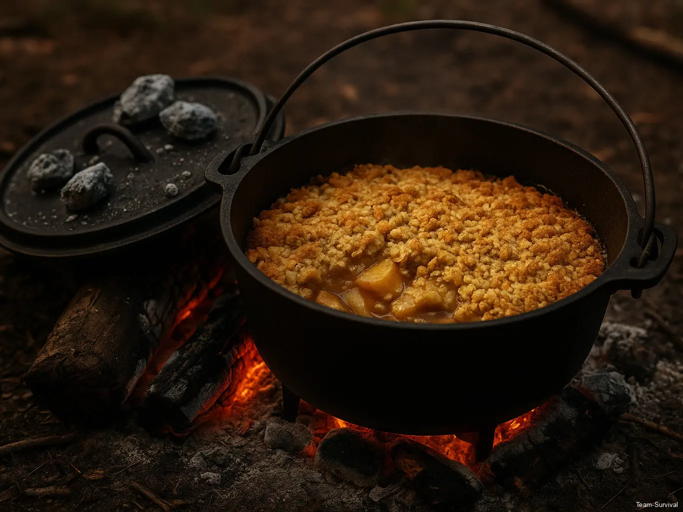 Apple Crumble aus dem Dutch Oven