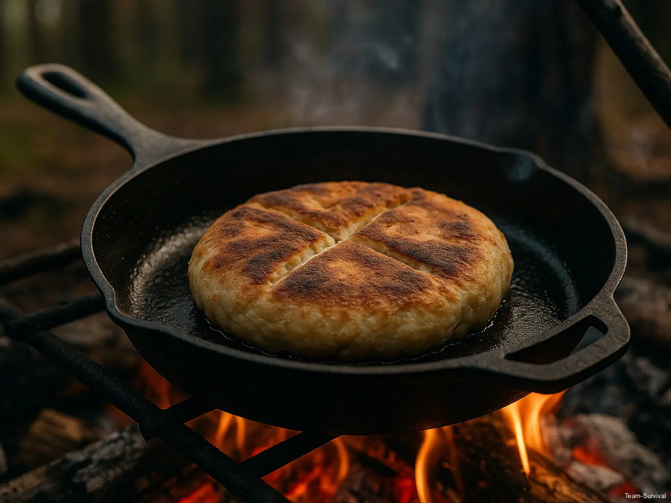 Bannock in der Gusseisenpfanne