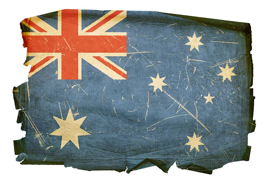Alte Flagge von Australien mit dem Kreuz des Südens