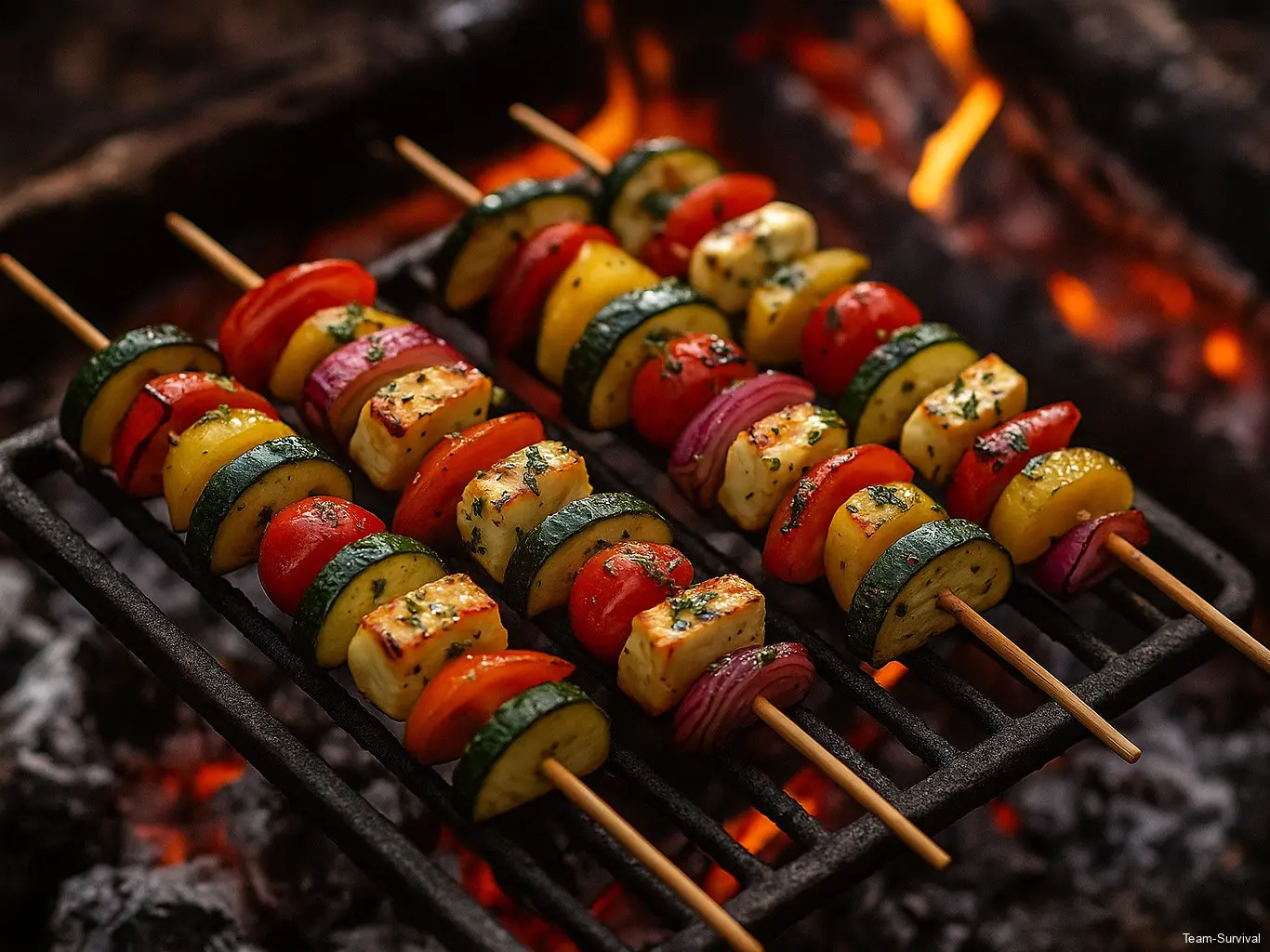 Halloumi‑Gemüsespieße über Glut