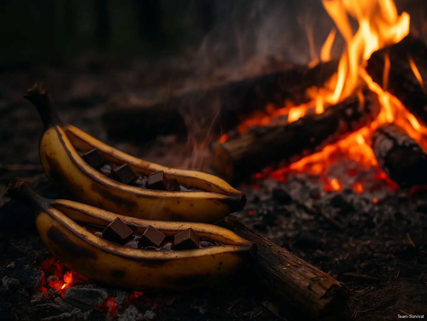 Schoko‑Bananen aus der Glut