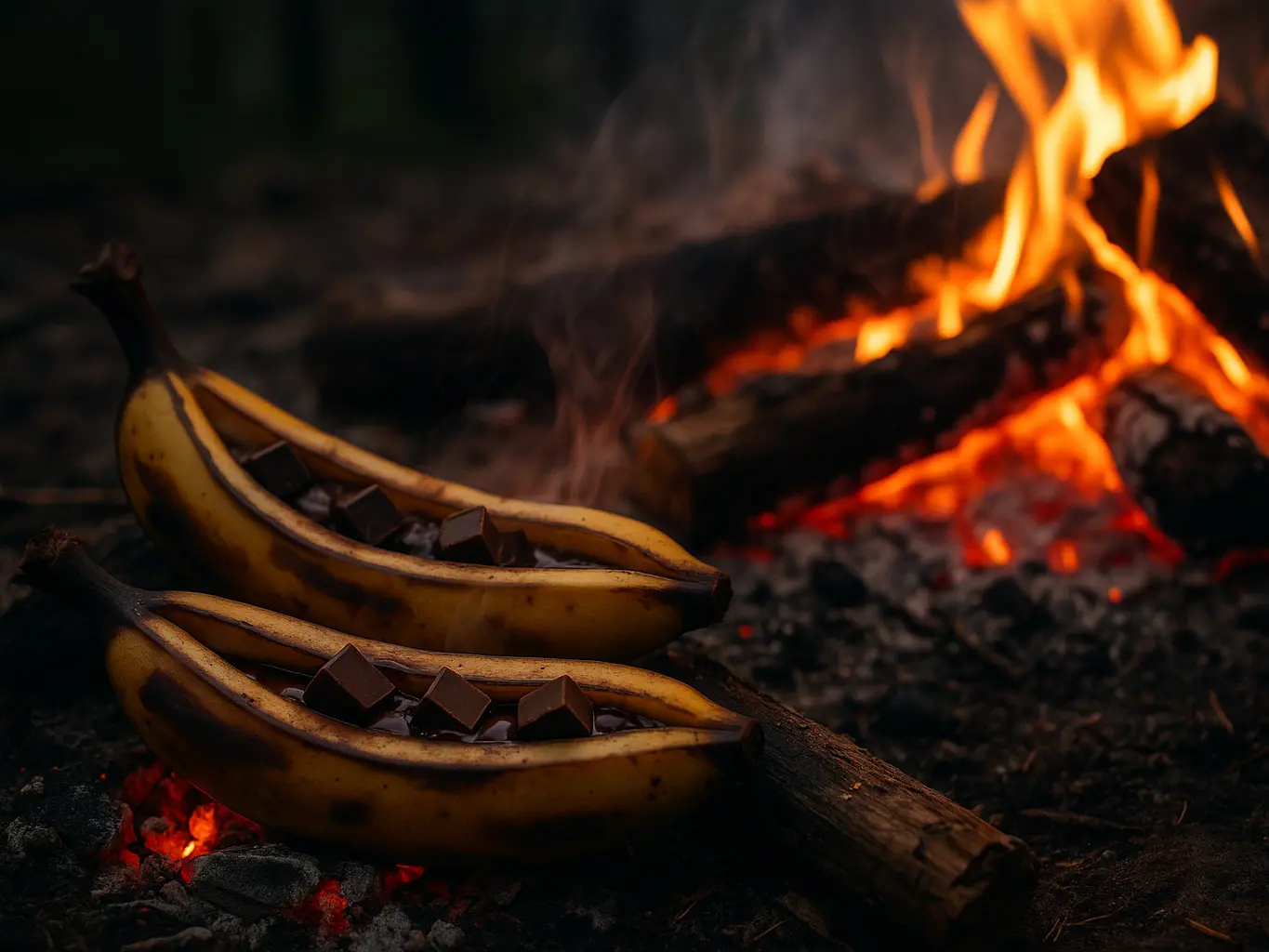 Schoko‑Bananen aus der Glut