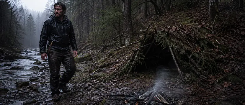 Wildnis-Survival in Thüringen: Outdoormesser für den Bau von Feuerstellen und Sheltern