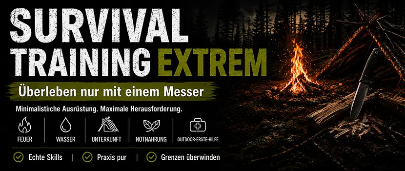 Überleben nur mit einem Messer im Survival Camp