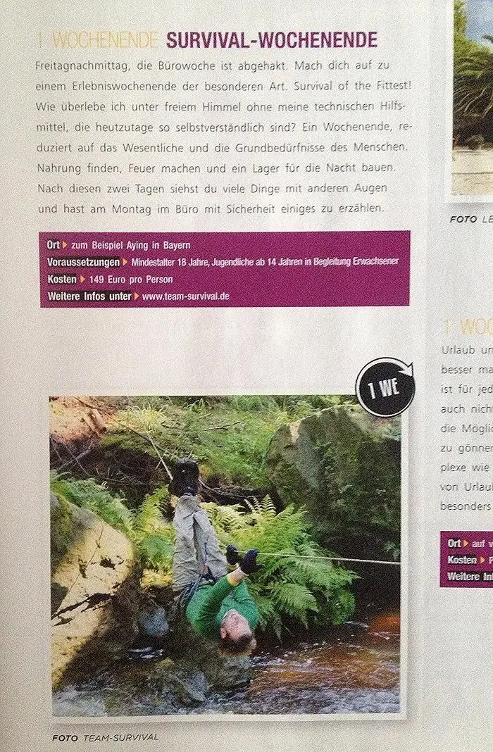 Team-Survival Empfehlung im Outdoormagazin RAUS