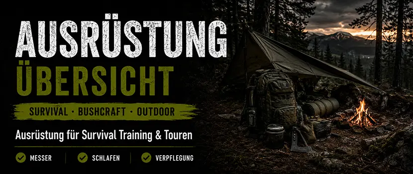 Ausrüstung für Survival Training und Touren