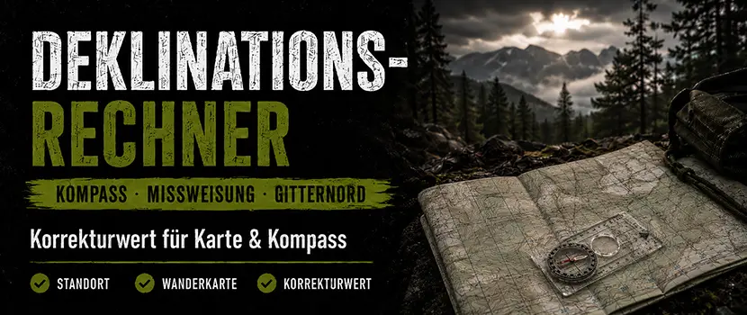 Deklinationsrechner für Karte und Kompass