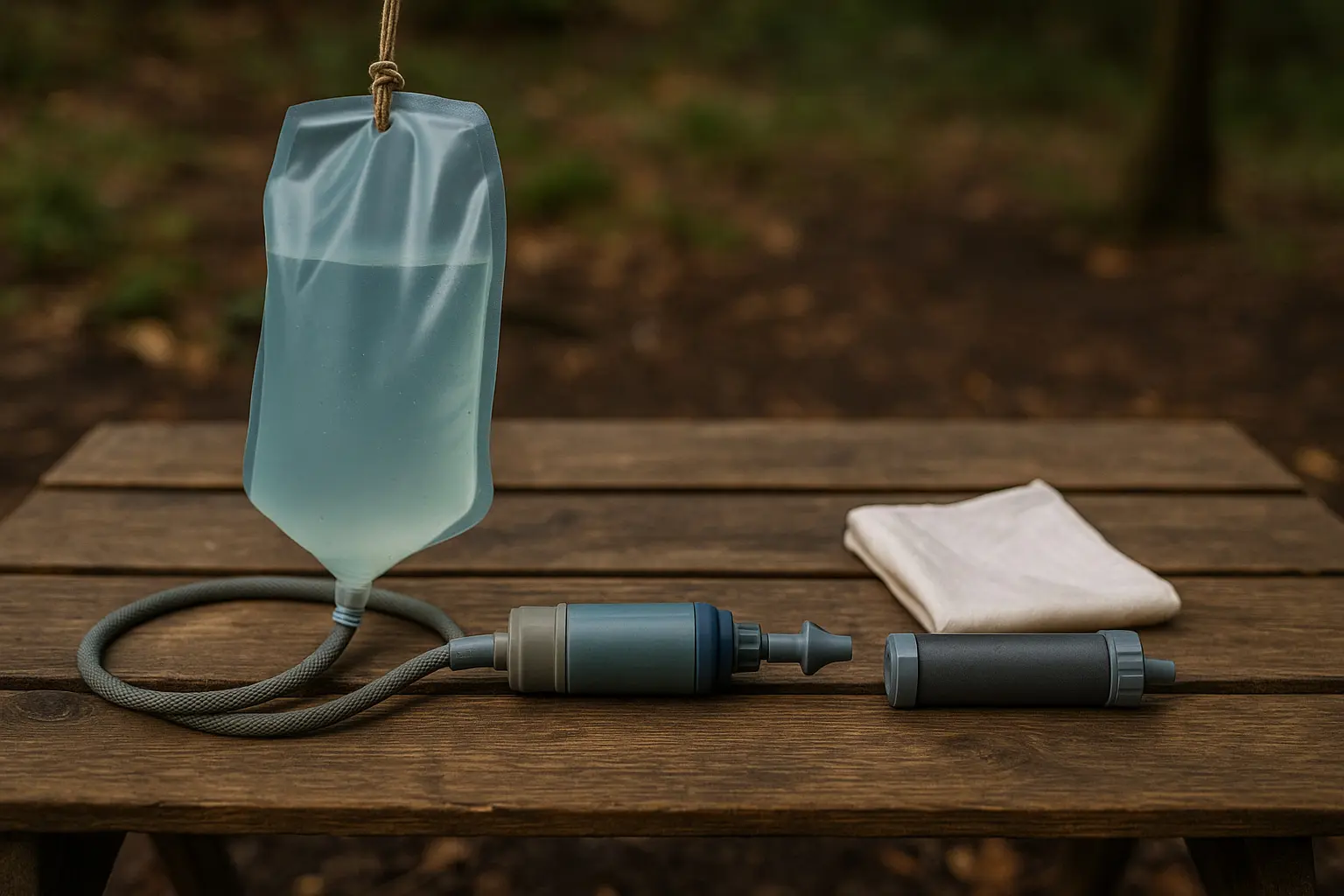 Mehrstufige Wasseraufbereitung mit Vorfilter, Mikrofilter und abschließender Desinfektion