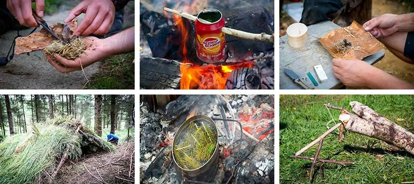 Survivaltechniken im Survivalcamp: Feuer machen, Unterschlupf und Fallen bauen Bushcraft und Survivaltechniken beim Survival-Kurs