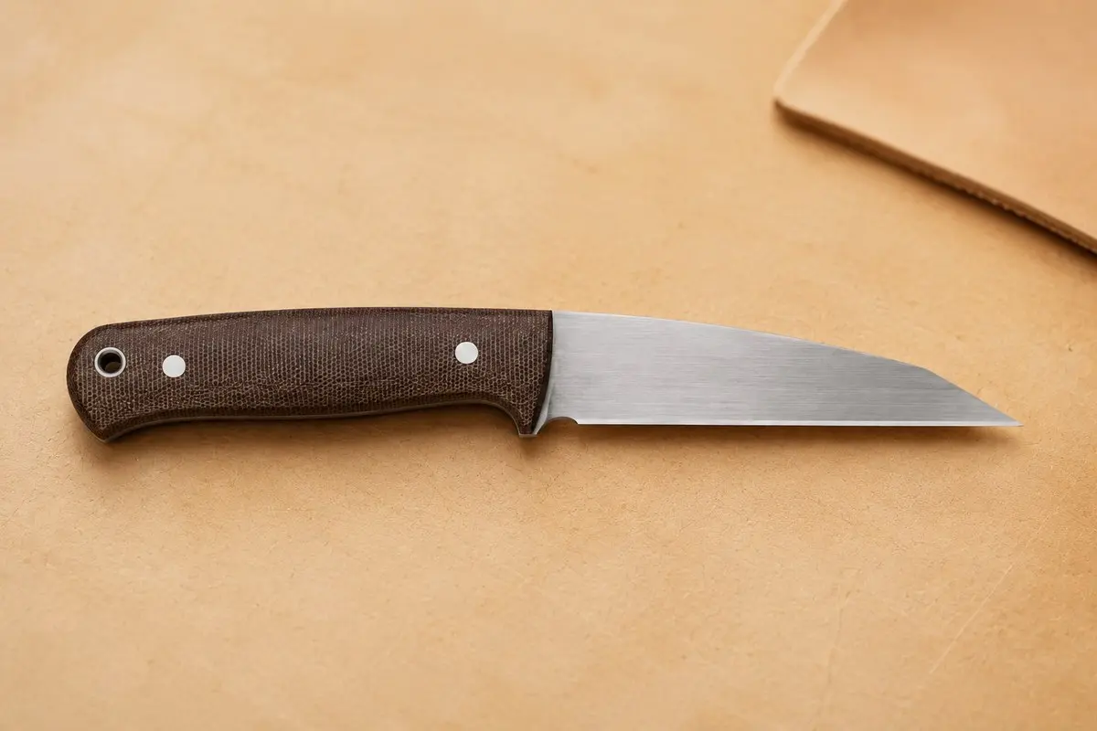 Wharncliffe-Klinge eines Outdoormessers in der Seitenansicht