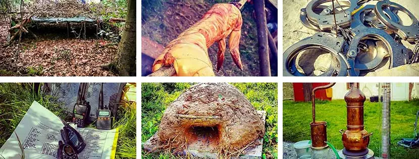 Preppertechniken beim Prepper Survival Training Techniken beim Prepperkurs: Schlachten, Backen, Alkoholherstellung und Notunterkunft