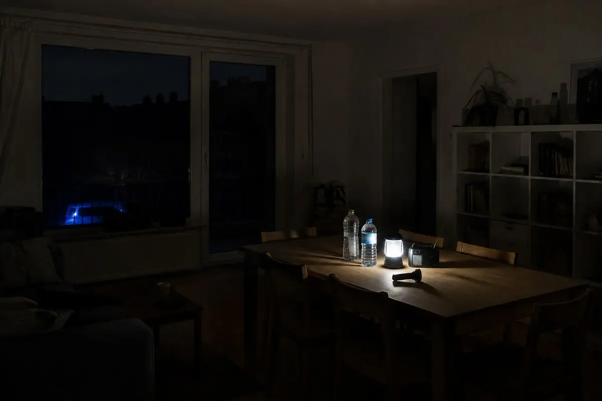Dunkle Wohnung während eines Stromausfalls